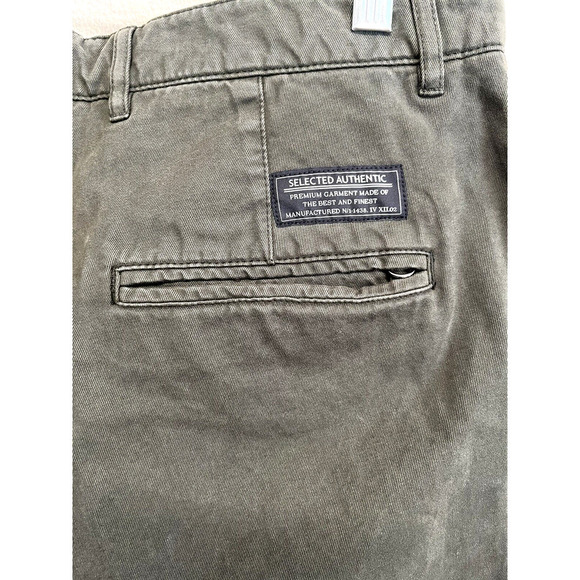 The Kooples Jeans Cuffed Chino Pants Size 50 Eur/33 US Dark Olive Button Fly - Picture 6 of 10
